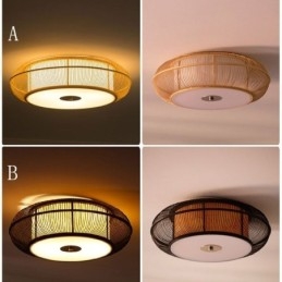 Designer Touch Decorative Chinese Special Bamboo Flush Mount Creative Japanese Round Ceiling Light