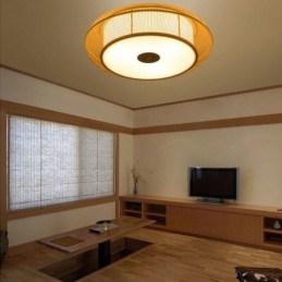 Designer Touch Decorative Chinese Special Bamboo Flush Mount Creative Japanese Round Ceiling Light