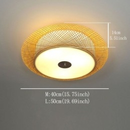 Designer Touch Decorative Modern Bamboo Flush Mount Chinese Woven Ceiling Lighting