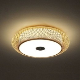 Designer Touch Decorative Modern Bamboo Flush Mount Chinese Woven Ceiling Lighting