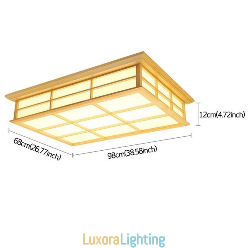 Designer Touch Decorative Japanese Cuboid Ceiling Light Solid Wood Ceiling Lighting