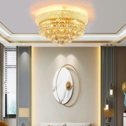 Designer Touch Decorative European Flush Mount Light Luxury Crystal Ceiling Light