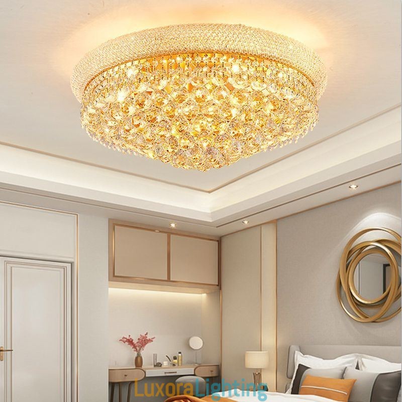 Designer Touch Decorative European Flush Mount Light Luxury Crystal Ceiling Light