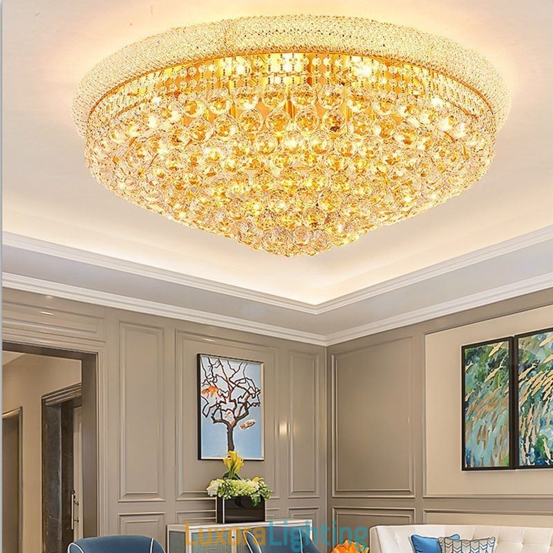 Designer Touch Decorative European Flush Mount Light Luxury Crystal Ceiling Light