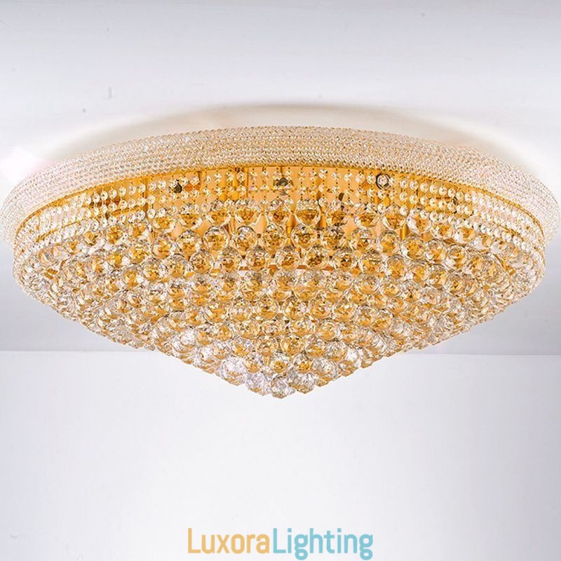 Designer Touch Decorative European Flush Mount Light Luxury Crystal Ceiling Light