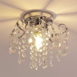 Designer Touch Decorative Modern Minimalist Flush Mount Single Crystal Ceiling Light
