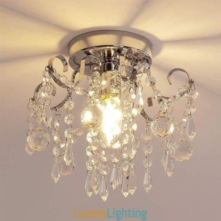 Designer Touch Decorative Modern Minimalist Flush Mount Single Crystal Ceiling Light