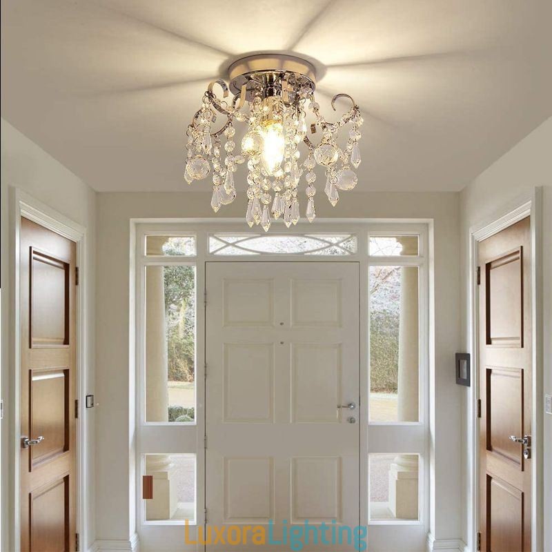 Designer Touch Decorative Modern Minimalist Flush Mount Single Crystal Ceiling Light