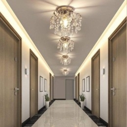 Designer Touch Decorative Modern Minimalist Flush Mount Single Crystal Ceiling Light