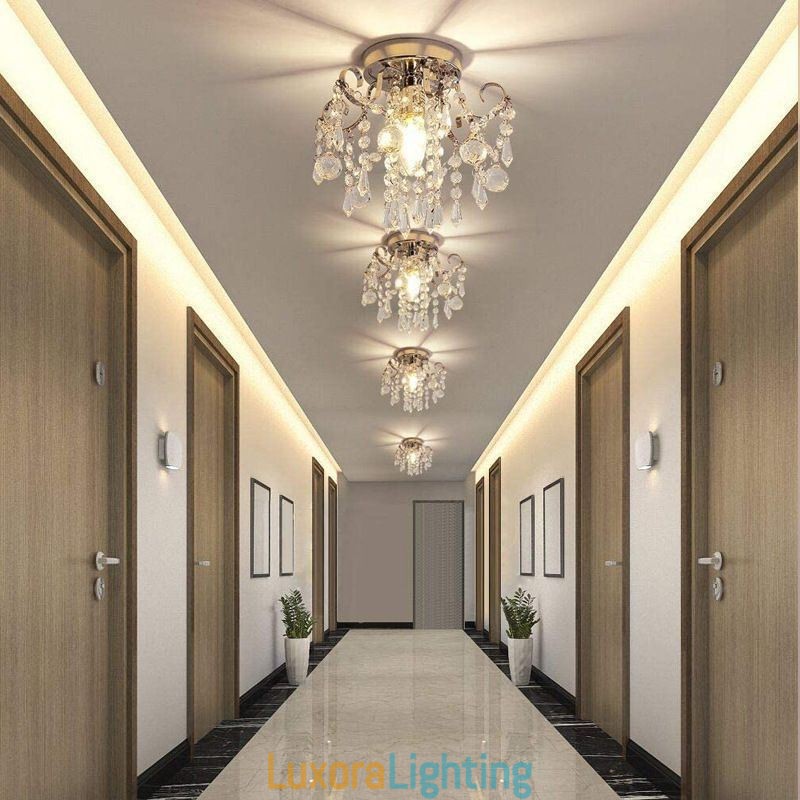 Designer Touch Decorative Modern Minimalist Flush Mount Single Crystal Ceiling Light