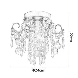 Designer Touch Decorative Modern Minimalist Flush Mount Single Crystal Ceiling Light