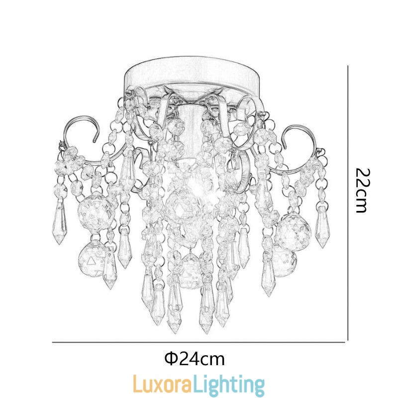 Designer Touch Decorative Modern Minimalist Flush Mount Single Crystal Ceiling Light