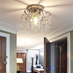 Designer Touch Decorative Modern Minimalist Flush Mount Single Crystal Ceiling Light
