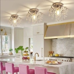 Designer Touch Decorative Modern Minimalist Flush Mount Single Crystal Ceiling Light