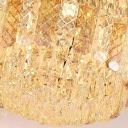 Designer Touch Decorative Crystal Flush Mount Round Electroplated Phoenix Tail Gold Luxury Decrative Ceiling Light