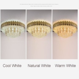 Designer Touch Decorative Crystal Flush Mount Round Electroplated Phoenix Tail Gold Luxury Decrative Ceiling Light