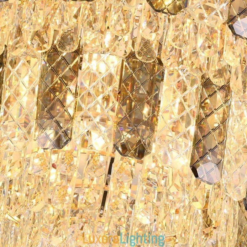 Designer Touch Decorative Crystal Flush Mount Double Layer Round Luxury Decrative Ceiling Light 80cm