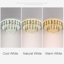 Designer Touch Decorative Crystal Flush Mount Double Layer Round Luxury Decrative Ceiling Light 80cm