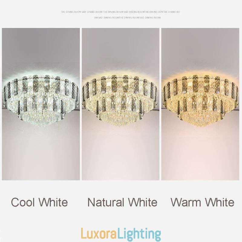 Designer Touch Decorative Crystal Flush Mount Double Layer Round Luxury Decrative Ceiling Light 80cm