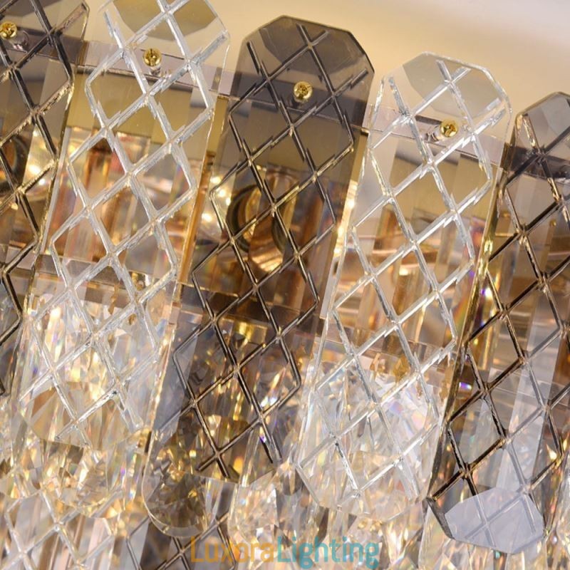 Designer Touch Decorative Crystal Flush Mount Double Layer Round Luxury Decrative Ceiling Light 80cm