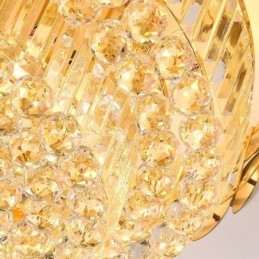 Designer Touch Decorative Crystal Flush Mount Round Electroplated Gold Luxury Decrative Ceiling Light 80cm