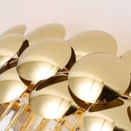 Designer Touch Decorative Crystal Flush Mount Round Electroplated Gold Luxury Decrative Ceiling Light 80cm