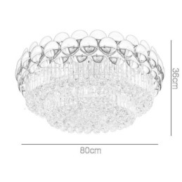 Designer Touch Decorative Crystal Flush Mount Round Electroplated Gold Luxury Decrative Ceiling Light 80cm