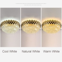 Designer Touch Decorative Crystal Flush Mount Round Electroplated Gold Luxury Decrative Ceiling Light 80cm
