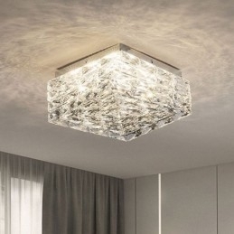 Designer Touch Decorative Crystal Ceiling Light Flush Mount Three Color Dimmable