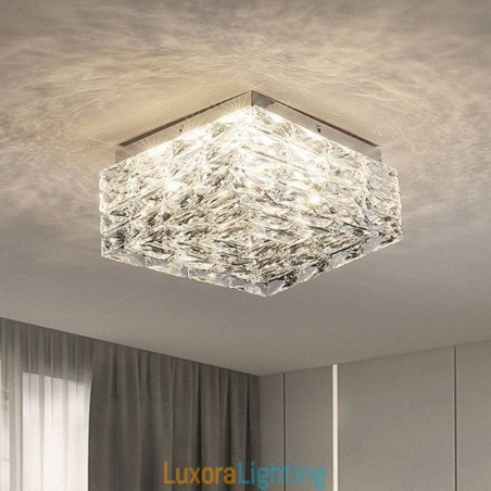 Designer Touch Decorative Crystal Ceiling Light Flush Mount Three Color Dimmable