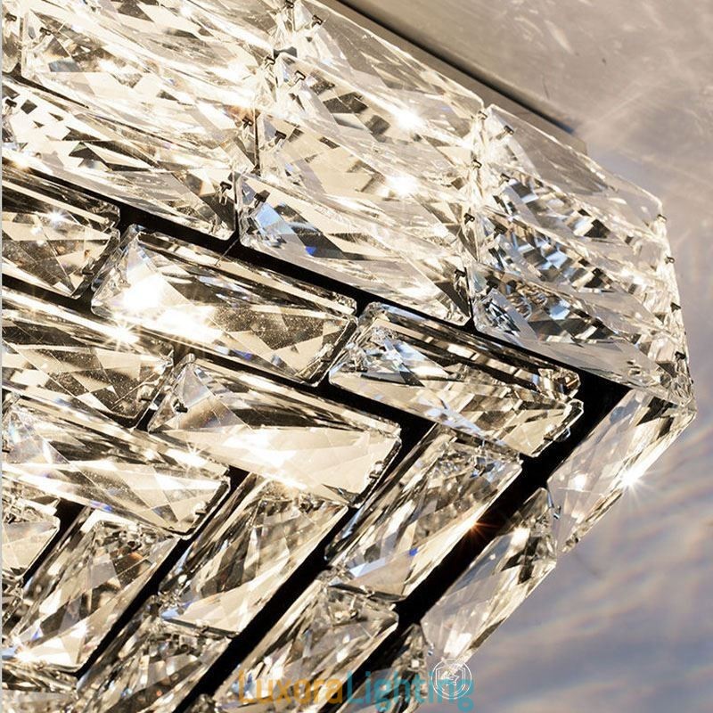 Designer Touch Decorative Crystal Ceiling Light Flush Mount Three Color Dimmable