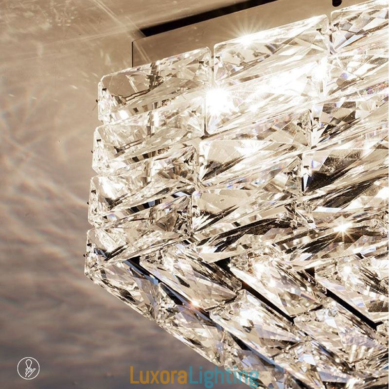 Designer Touch Decorative Crystal Ceiling Light Flush Mount Three Color Dimmable