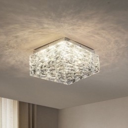 Designer Touch Decorative Crystal Ceiling Light Flush Mount Three Color Dimmable