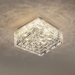 Designer Touch Decorative Crystal Ceiling Light Flush Mount Three Color Dimmable