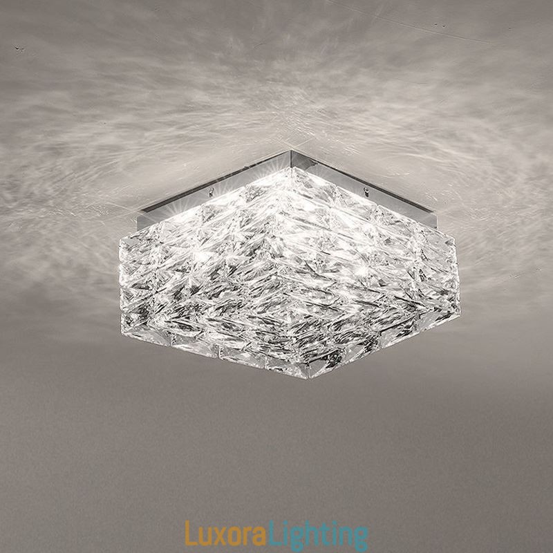 Designer Touch Decorative Crystal Ceiling Light Flush Mount Three Color Dimmable