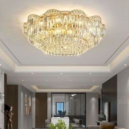 Designer Touch Decorative Crystal Flush Mount Luxury Round Crystal Decoration Ceiling Light