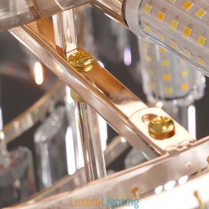 Designer Touch Decorative Crystal Flush Mount Luxury Round Crystal Decoration Ceiling Light