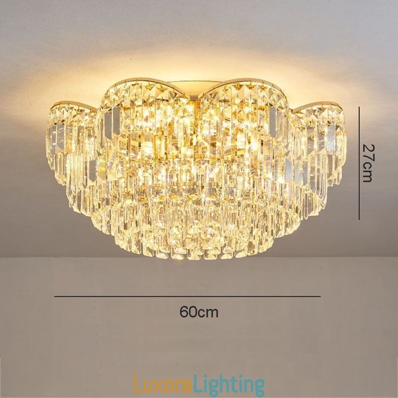 Designer Touch Decorative Crystal Flush Mount Luxury Round Crystal Decoration Ceiling Light