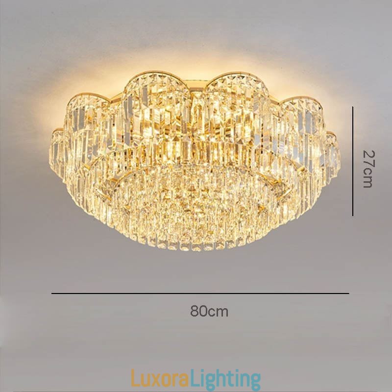Designer Touch Decorative Crystal Flush Mount Luxury Round Crystal Decoration Ceiling Light