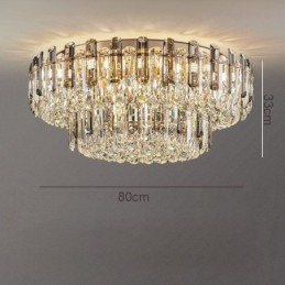 Designer Touch Decorative Crystal Flush Mount Smoke Gray Round Crystal Decoration Ceiling Light