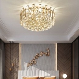 Designer Touch Decorative Luxury Crystal Flush Mount Round Crystal Decoration Ceiling Light