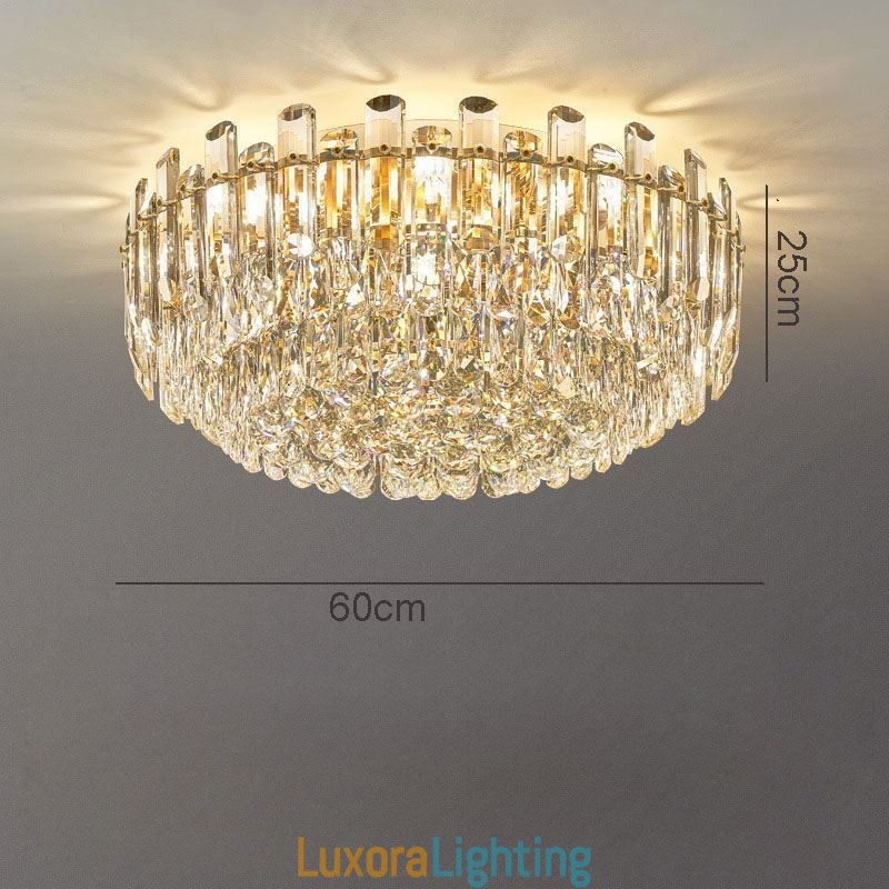 Designer Touch Decorative Luxury Crystal Flush Mount Round Crystal Decoration Ceiling Light