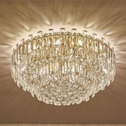 Designer Touch Decorative Luxury Crystal Flush Mount Round Crystal Decoration Ceiling Light