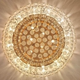 Designer Touch Decorative Luxury Crystal Flush Mount Round Crystal Decoration Ceiling Light