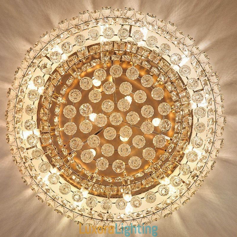 Designer Touch Decorative Luxury Crystal Flush Mount Round Crystal Decoration Ceiling Light