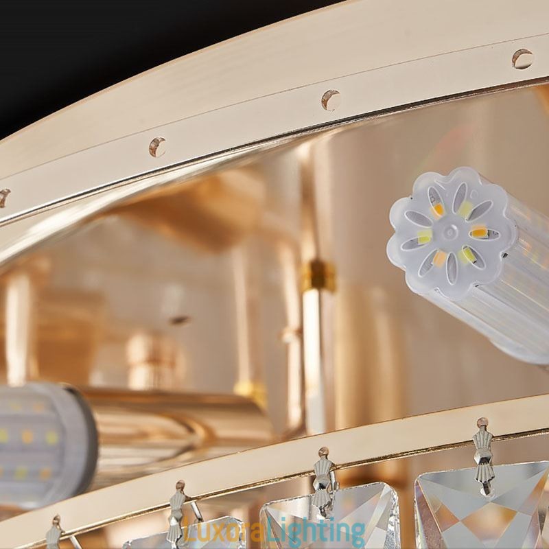 Designer Touch Decorative Luxury Crystal Flush Mount Round Crystal Decoration Ceiling Light