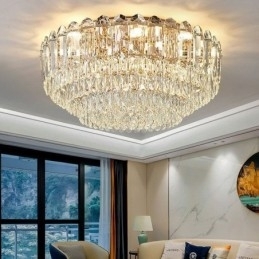 Designer Touch Decorative Crystal Flush Mount Round Crystal Decoration Ceiling Lighting Fixtures