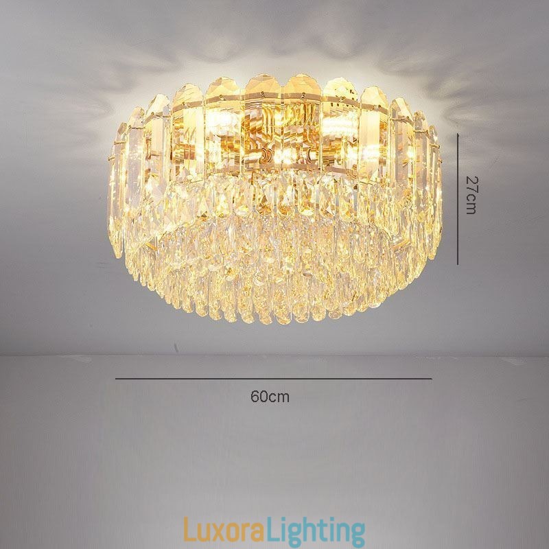 Designer Touch Decorative Crystal Flush Mount Round Crystal Decoration Ceiling Lighting Fixtures