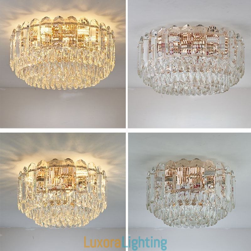 Designer Touch Decorative Crystal Flush Mount Round Crystal Decoration Ceiling Lighting Fixtures
