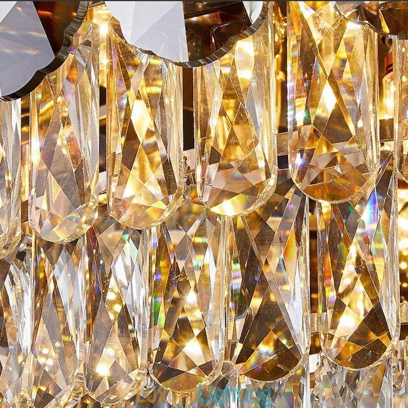 Designer Touch Decorative Crystal Flush Mount Smoky Gray Round Crystal Decoration Ceiling Light